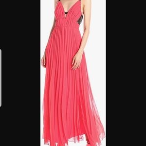 A.B.S. by Allen Schwartz Women's Lace Back Pleated Gown